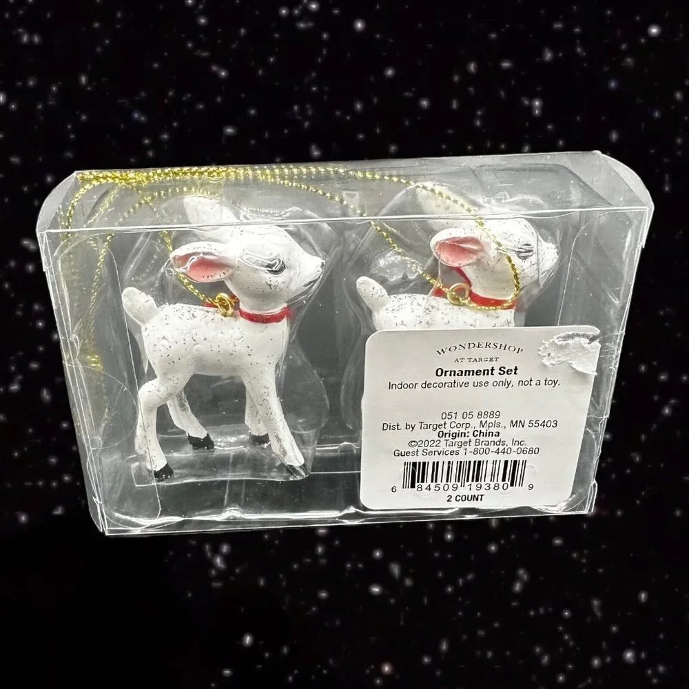 Target‎ 2022 Christmas Deer Ornament Reindeer Target Wondershop 2 Set 2”T